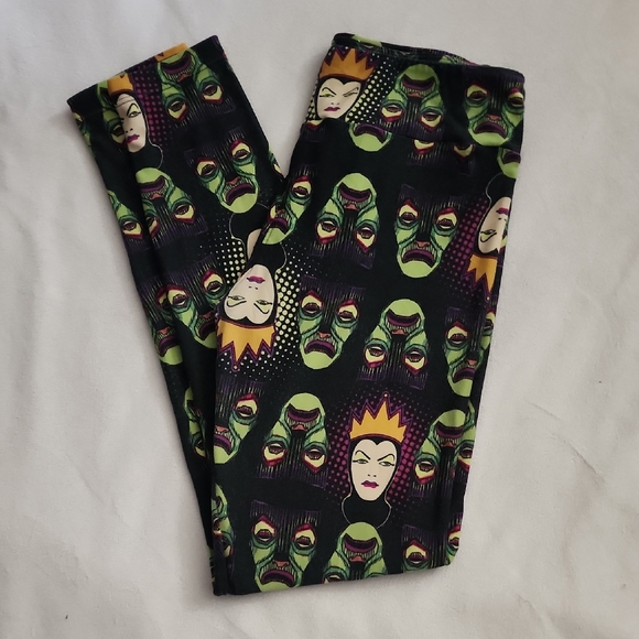 LulaRoe Disney Villain Face Patterned Leggings - Picture 1 of 5